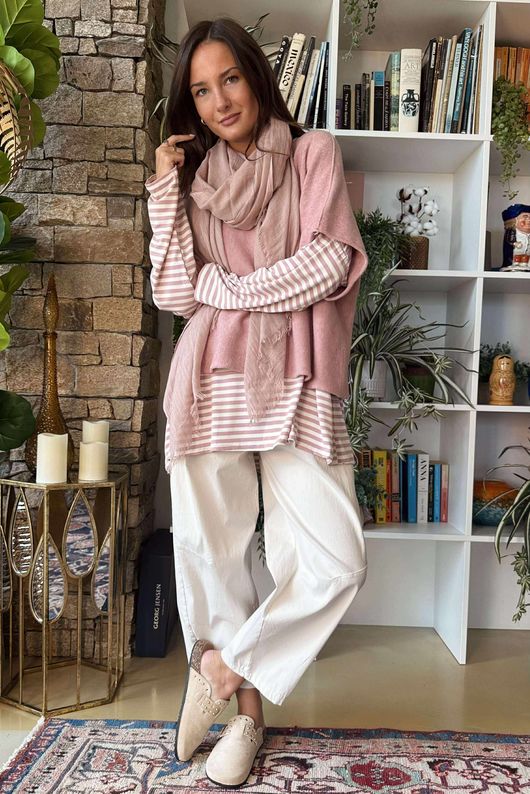  Perfect Breton V Long Sleeve Top Rose /20